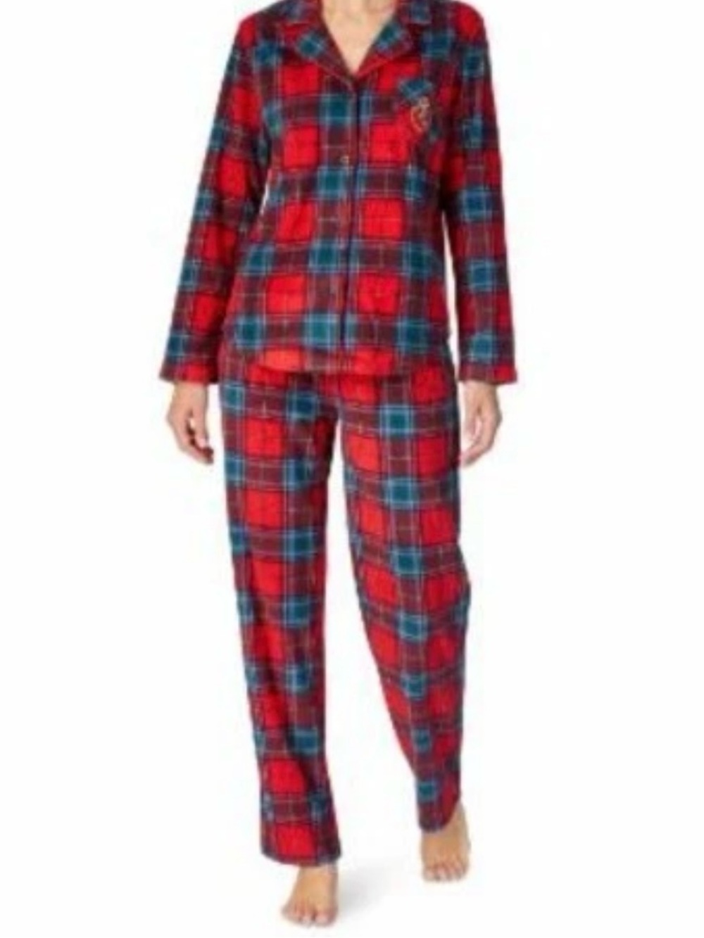 NWT Ralph Lauren Red Plaid Women Pajama Set - Classic Flannel Two-Piece